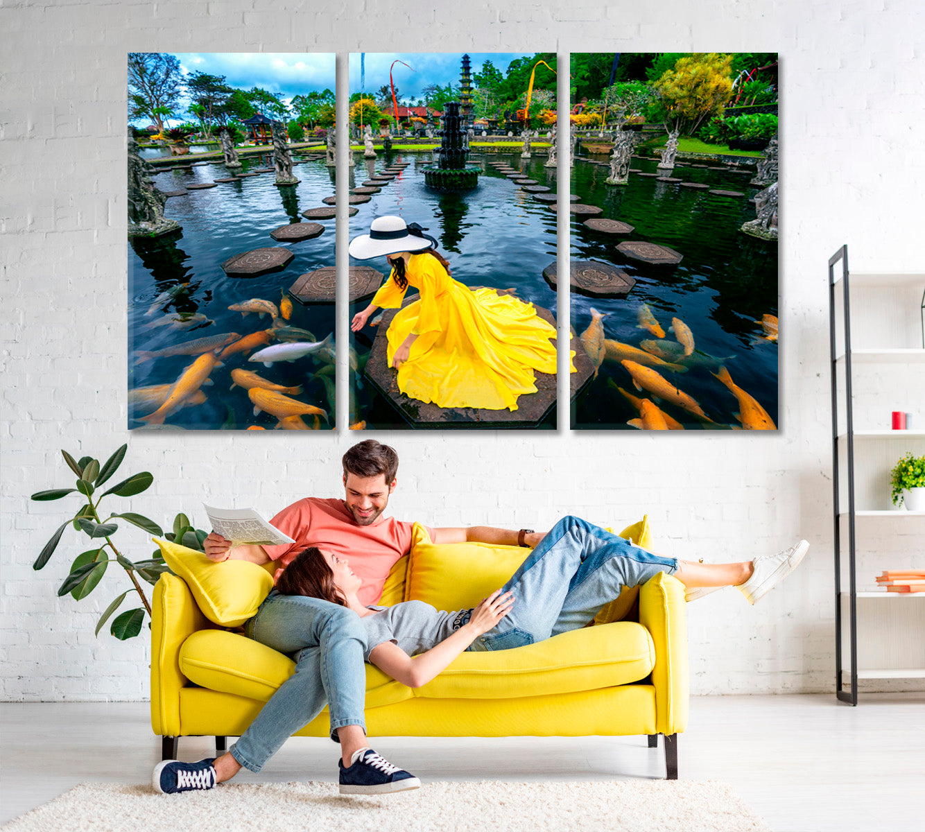 POND WITH KOI FISH Beautiful Bali Tirta Gangga Water Palace Photo Art Artesty   