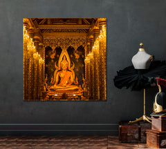Golden Buddha Temple Religious Modern Art Artesty   