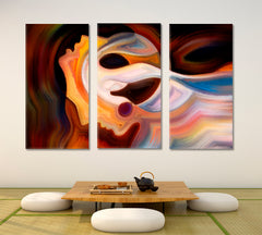 Fortune Colors Beautiful Abstraction Consciousness Art Artesty 3 panels 36" x 24" 