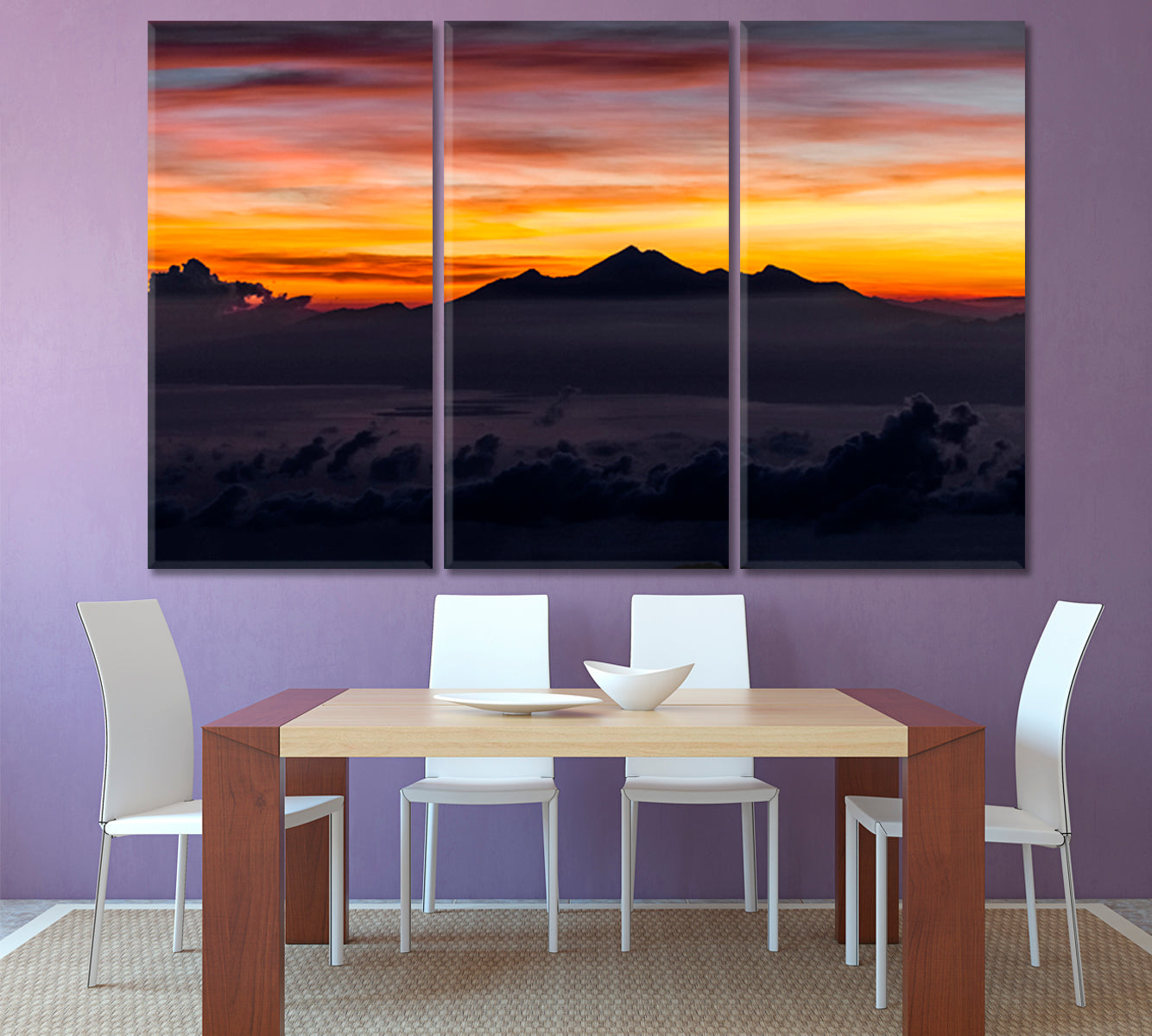 Peak Mountain Volcano View Bali Sunrise Summit Colorful Sky Panoramic Landscape Scenery Landscape Fine Art Print Artesty   