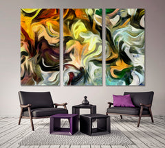 ART & WHIMSY  Fluid Lines and Color Movement Abstract Art Print Artesty 3 panels 36" x 24" 