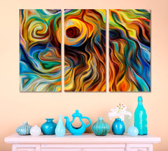 VIVID EYE CATCHER  Contemporary Abstraction Abstract Art Print Artesty 3 panels 36" x 24" 