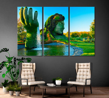 Montreal Botanical Garden Canvas Print Traveling Around Ink Canvas Print Artesty 3 panels 36" x 24" 