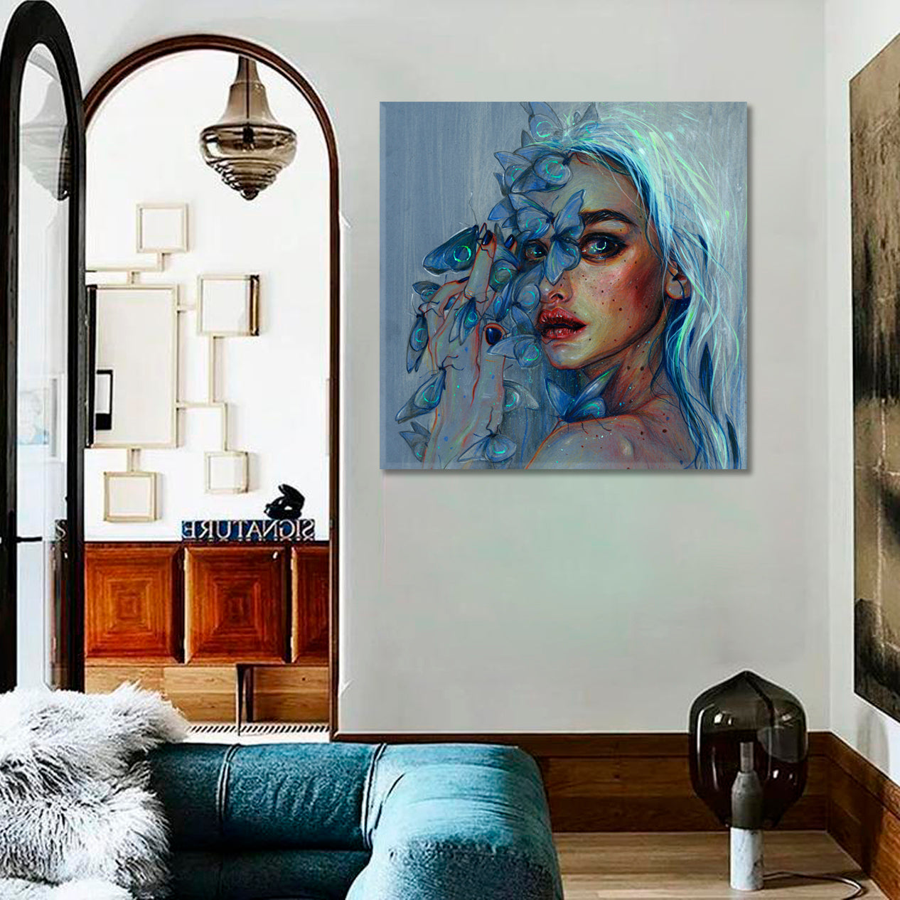 BLUE DREAM Refined Art Beautiful Girl Contemporary Fantasy - S Fine Art Artesty   