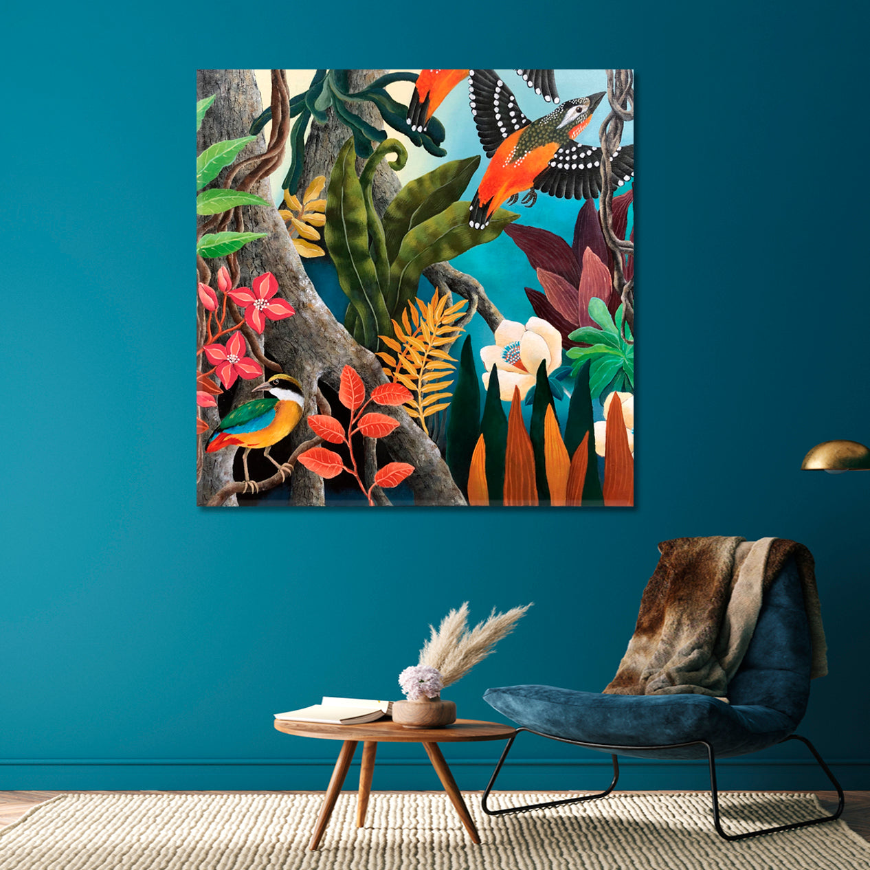 TROPICAL VIBES Jungle Abstract Contemporary Painting Tropical, Exotic Art Print Artesty   