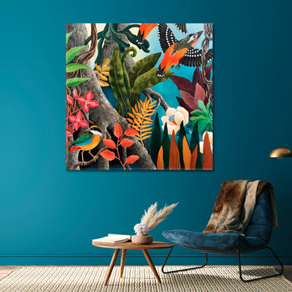 TROPICAL VIBES Jungle Abstract Contemporary Painting Tropical, Exotic Art Print Artesty   