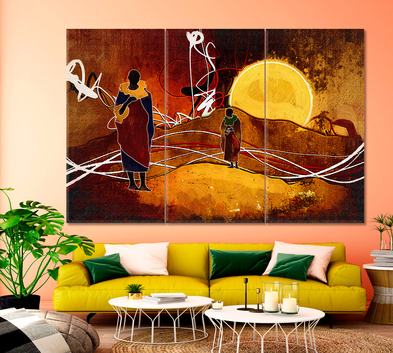 AFRICAN Tribal Ethnic Retro Vintage Canvas Print African Style Canvas Print Artesty   