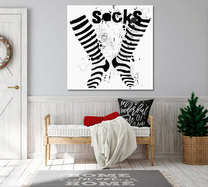 Striped Socks Poster Kids Room Canvas Art Print Artesty   