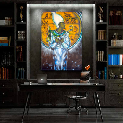 Egyptian God Atum Popular Urban Graffiti San Diego CA USA  Canvas Print - Vertical Street Art Canvas Print Artesty   