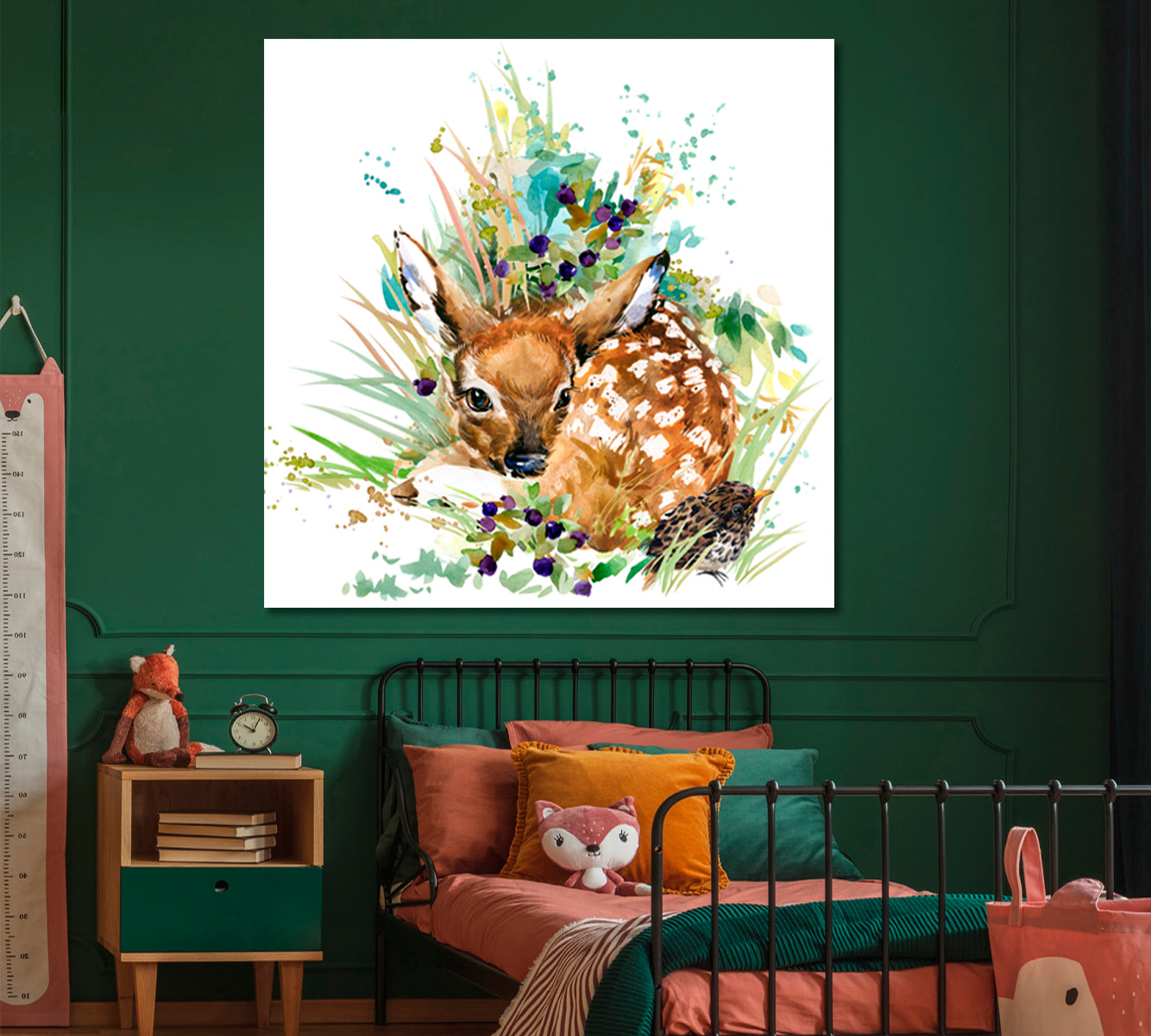 BAMBI Fawn Sweet Kids Baby Nursery Room Decoration | S Kids Room Canvas Art Print Artesty   