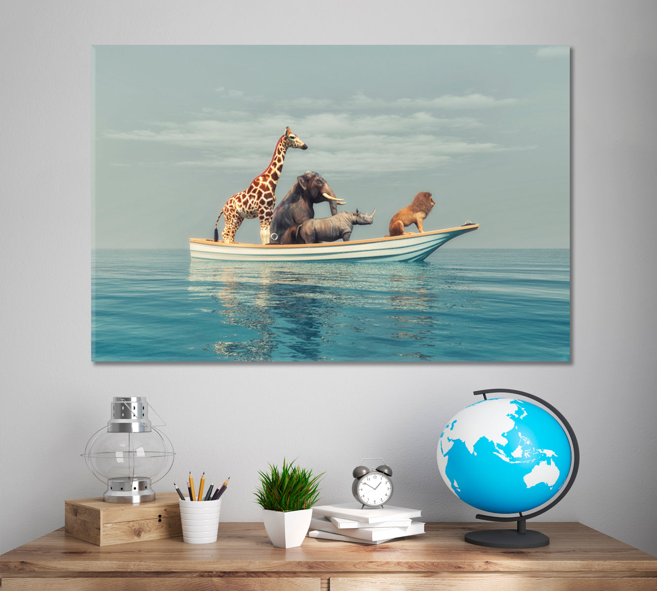 WILD ANIMALS Poster Animals Canvas Print Artesty 1 panel 24" x 16" 