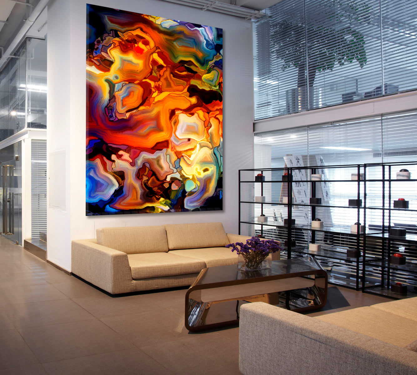 Abstract Stunning Artwork- Vertical 1 panel Contemporary Art Artesty   