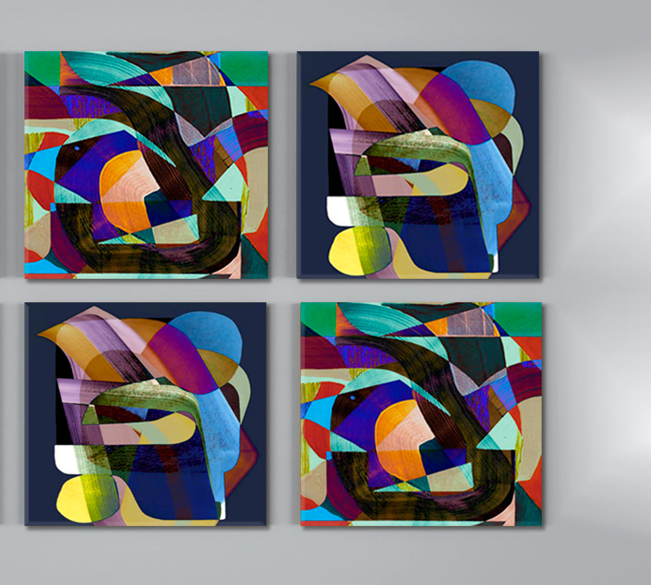 GEOMETRIC Pattern Modern Abstract Trendy Art - Square Panel Abstract Art Print Artesty   