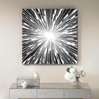 ARROWS Abstract Black & White Trendy Elegant Classy Unique | Square Black and White Wall Art Print Artesty 1 Panel 12"x12" 