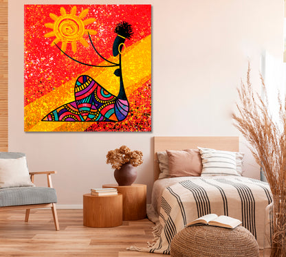 AFRICA Black Girl Artistic Modern Abstract Abstract Art Print Artesty 1 Panel 12"x12" 