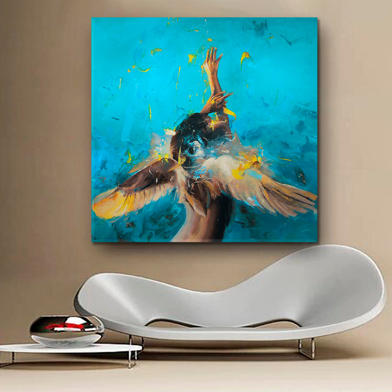 WINGS OF DREEM  Abstract Contemporary Art - Square Panel Fine Art Artesty   