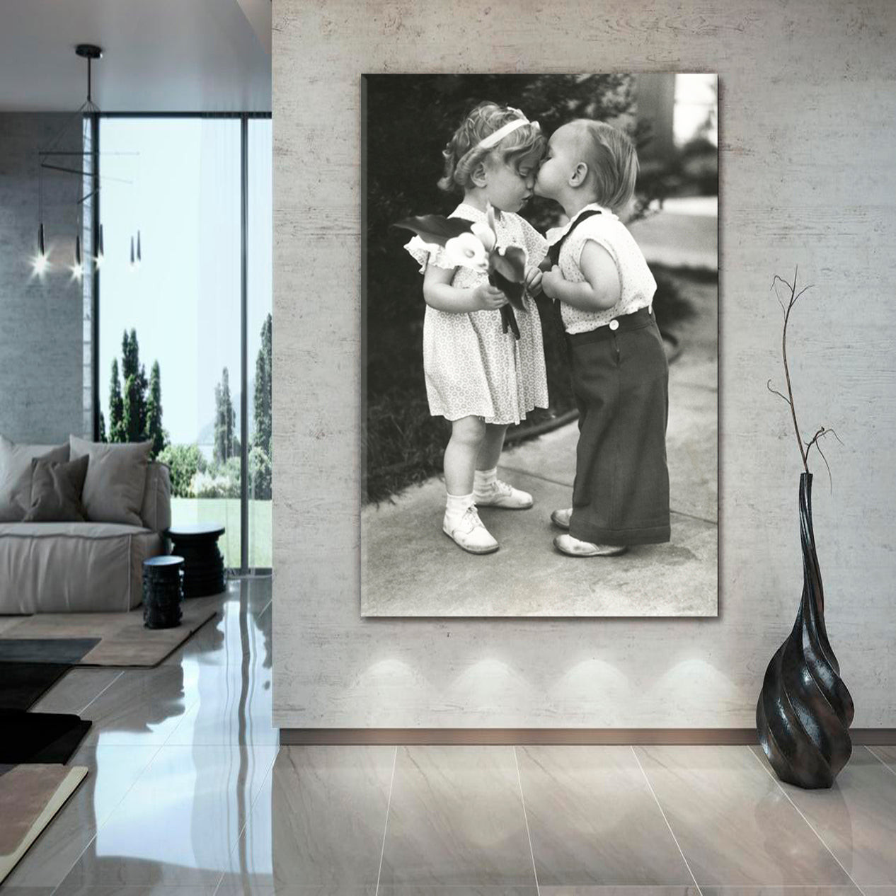 FIRST LOVE Adorable Kids Retro Vintage Vintage Affordable Canvas Print Artesty   