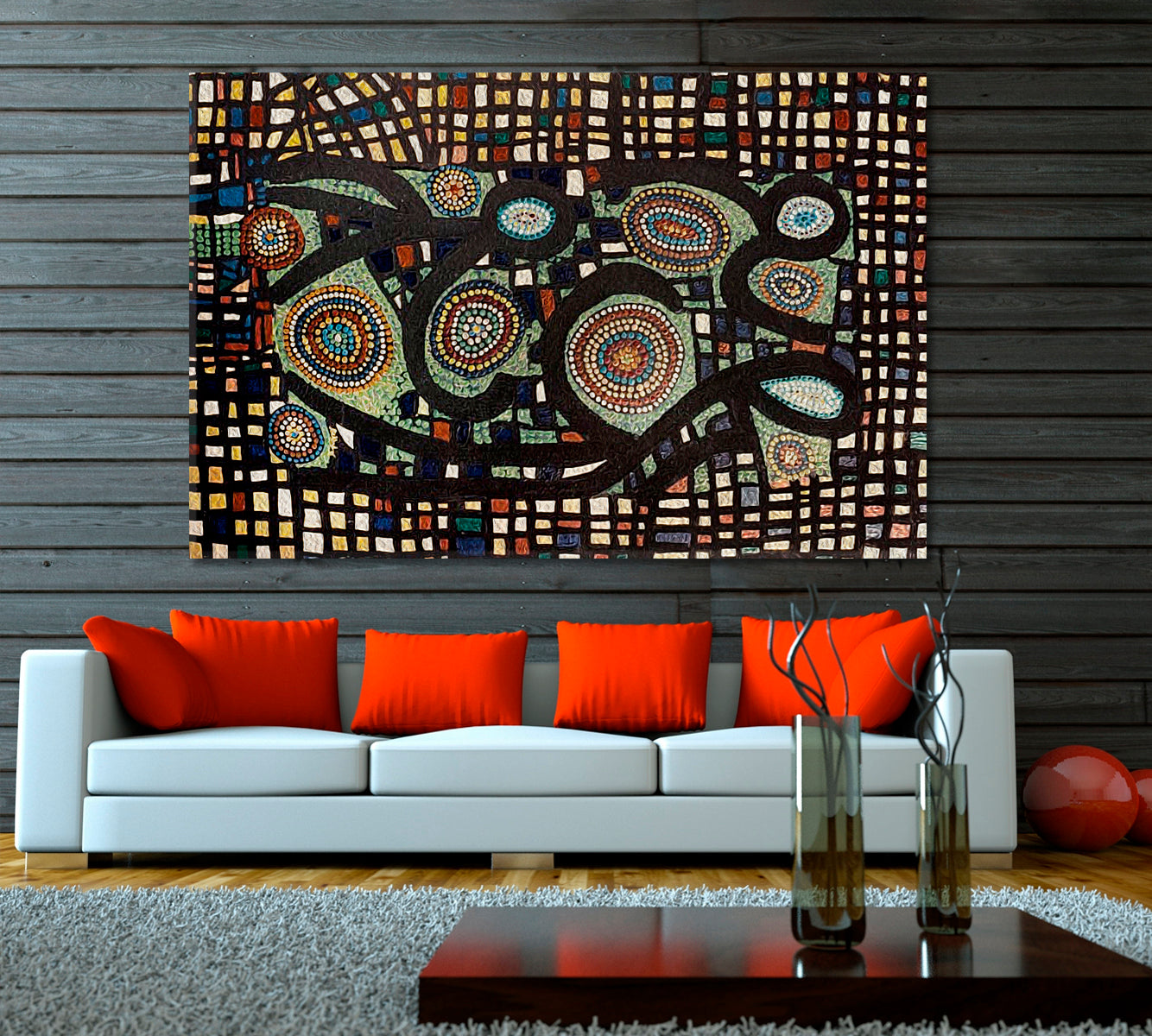 GEOMETRIC ABSTRACTION Futuristic Pattern Unique Composition Contemporary Art Artesty   