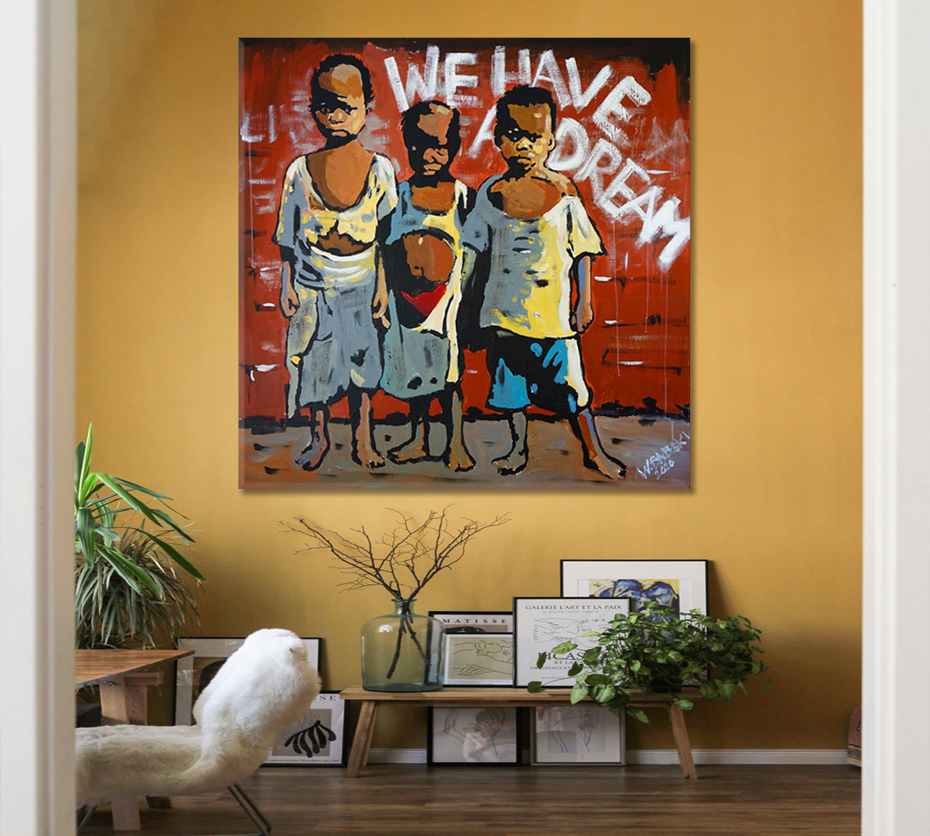 KIDS | Grunge Street Art Style Fine Art Canvas Print - Square Contemporary Art Artesty 1 Panel 12"x12" 