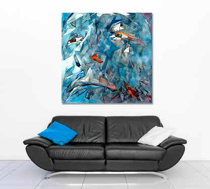 ICE MAN FACE Modern Abstract Painting Contemporary Art Artesty   