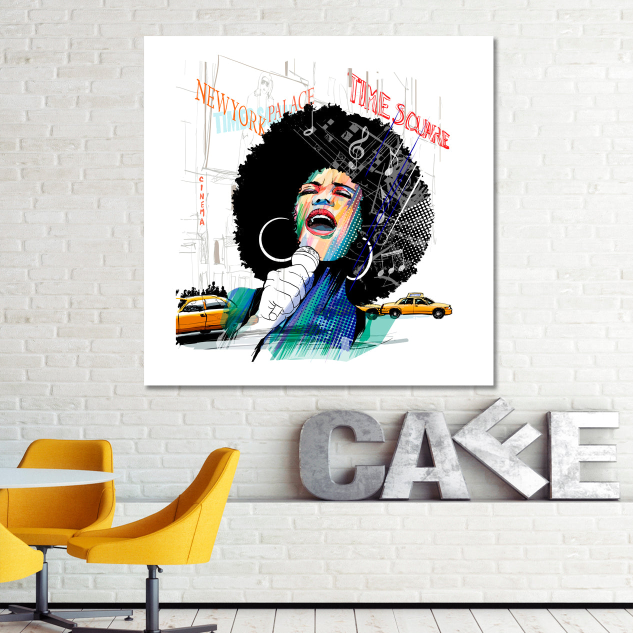 African American Jazz Singer New York Time Square People Portrait Wall Hangings Artesty   