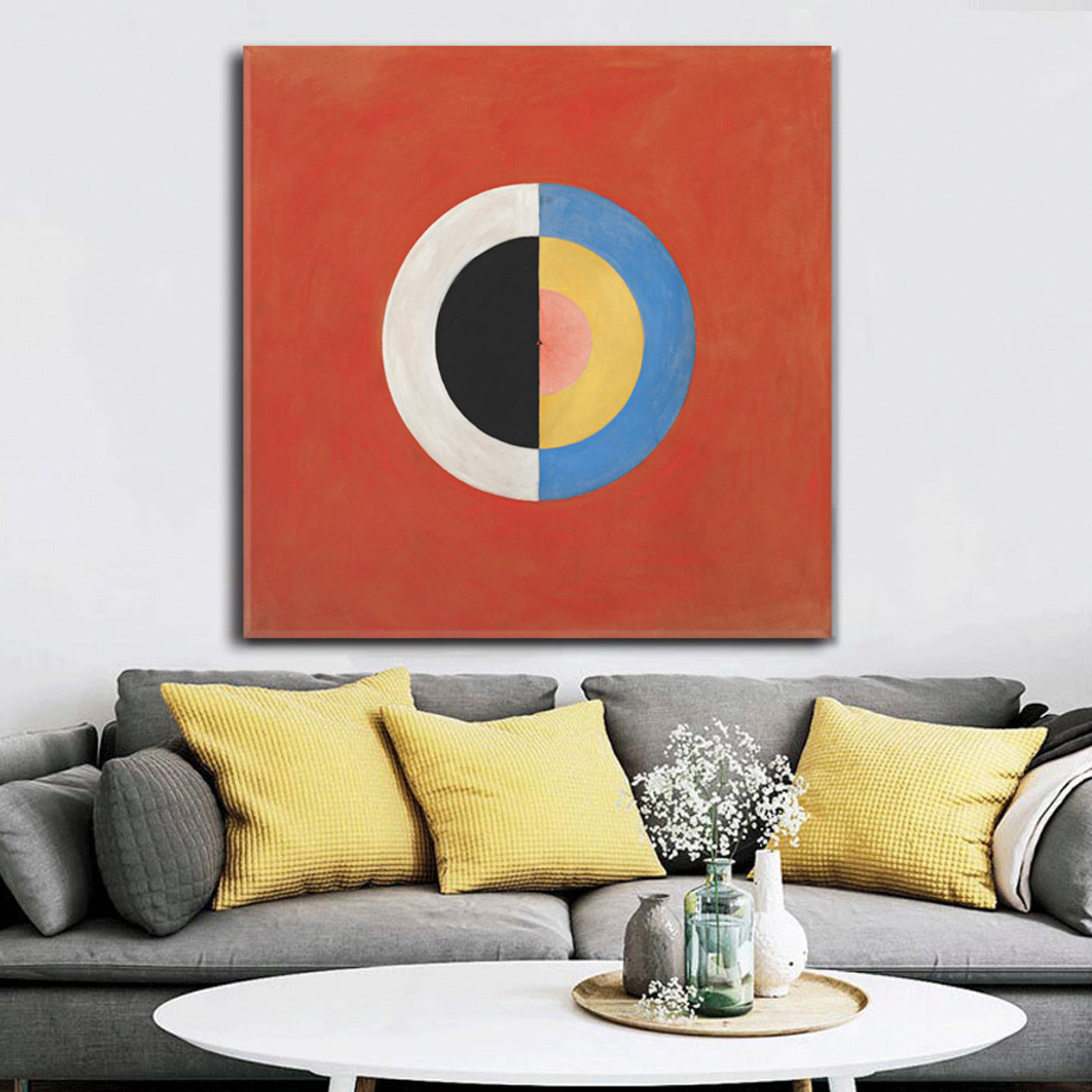 Abstract Geometric Art Modern Canvas Print - Square Panel Contemporary Art Artesty   