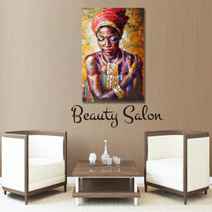 I PRAY  Beautiful Afro Black Woman - Vertical Fine Art Artesty   
