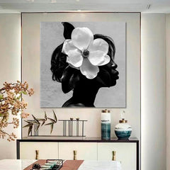 Black Women African American Girl Beauty Contemporary - S Black and White Wall Art Print Artesty   