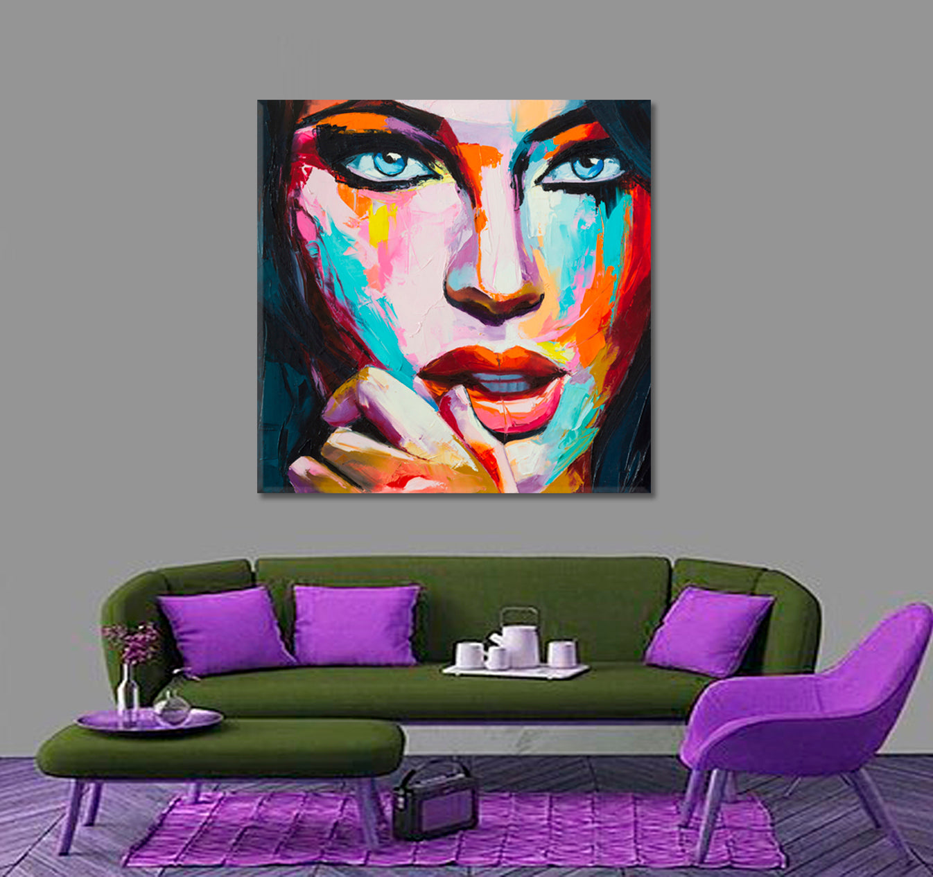 MIX OF FEELINGS  Beautiful Woman Inspired by History Myths Legends Human Emotions -  Square Panel People Portrait Wall Hangings Artesty   