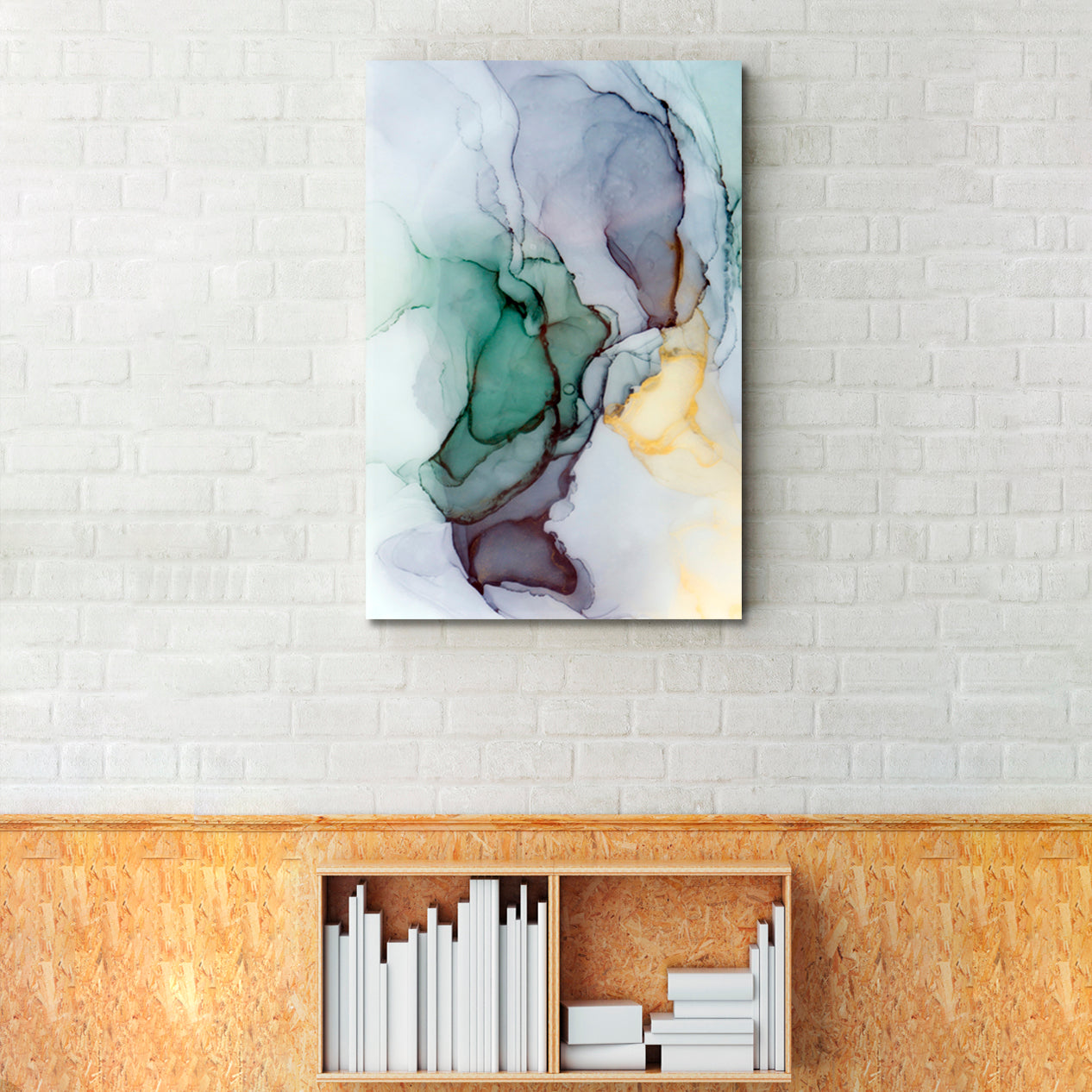 Abstract Veins Alcohol Ink Paint Translucent Free-flowing Fluid Art, Oriental Marbling Canvas Print Artesty   