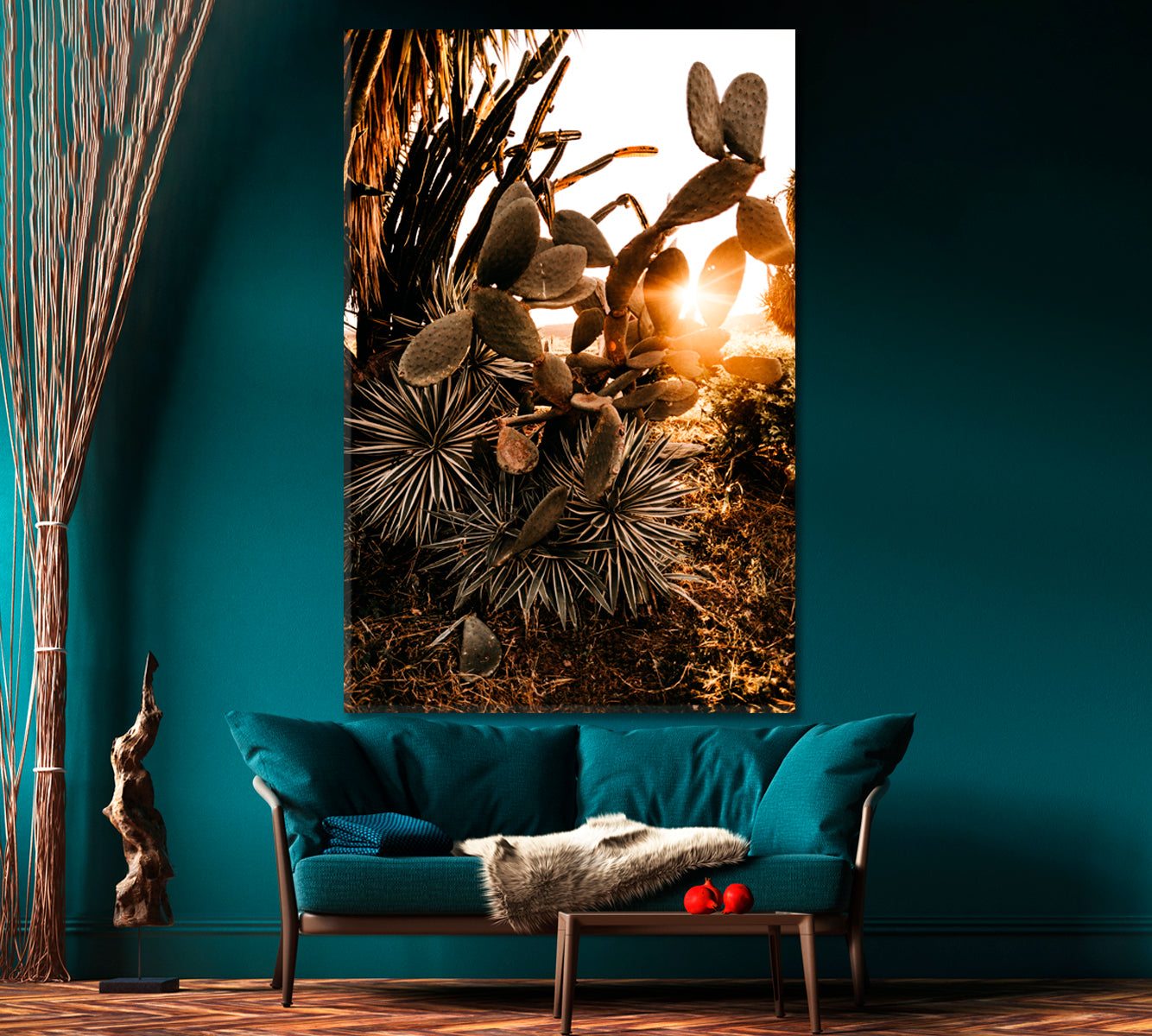 BEAUTY OF CACTUS Sunset Tropical Exotic Plants Tropical Foliage - V Tropical, Exotic Art Print Artesty   