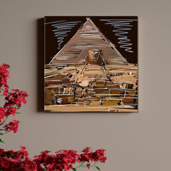 Modern Abstract Style Pyramids Sphinx Egypt Contemporary Art Artesty 1 Panel 12"x12" 