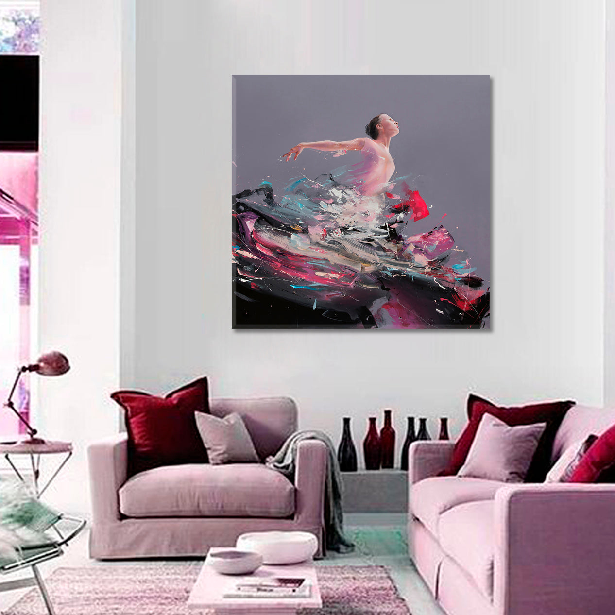 COLORS FLIGHT Ballerina Unique Abstract Contemporary Art Drip Paint -S Fine Art Artesty   