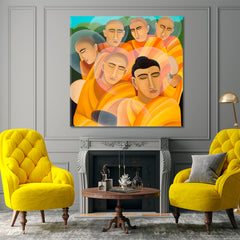 MYSTICAL MOMENTS Monks Religion Abstract Contemporary Religious Modern Art Artesty   