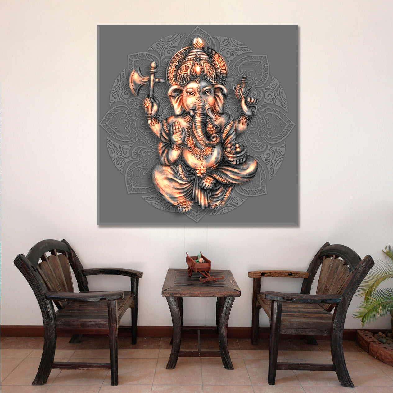 Ganesh Hindu God Lord of Wisdom and Well-being Religious Modern Art Artesty   