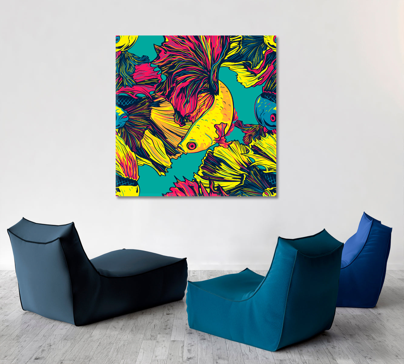 UNDERWATER Abstract Colorful Fish Abstract Art Print Artesty   