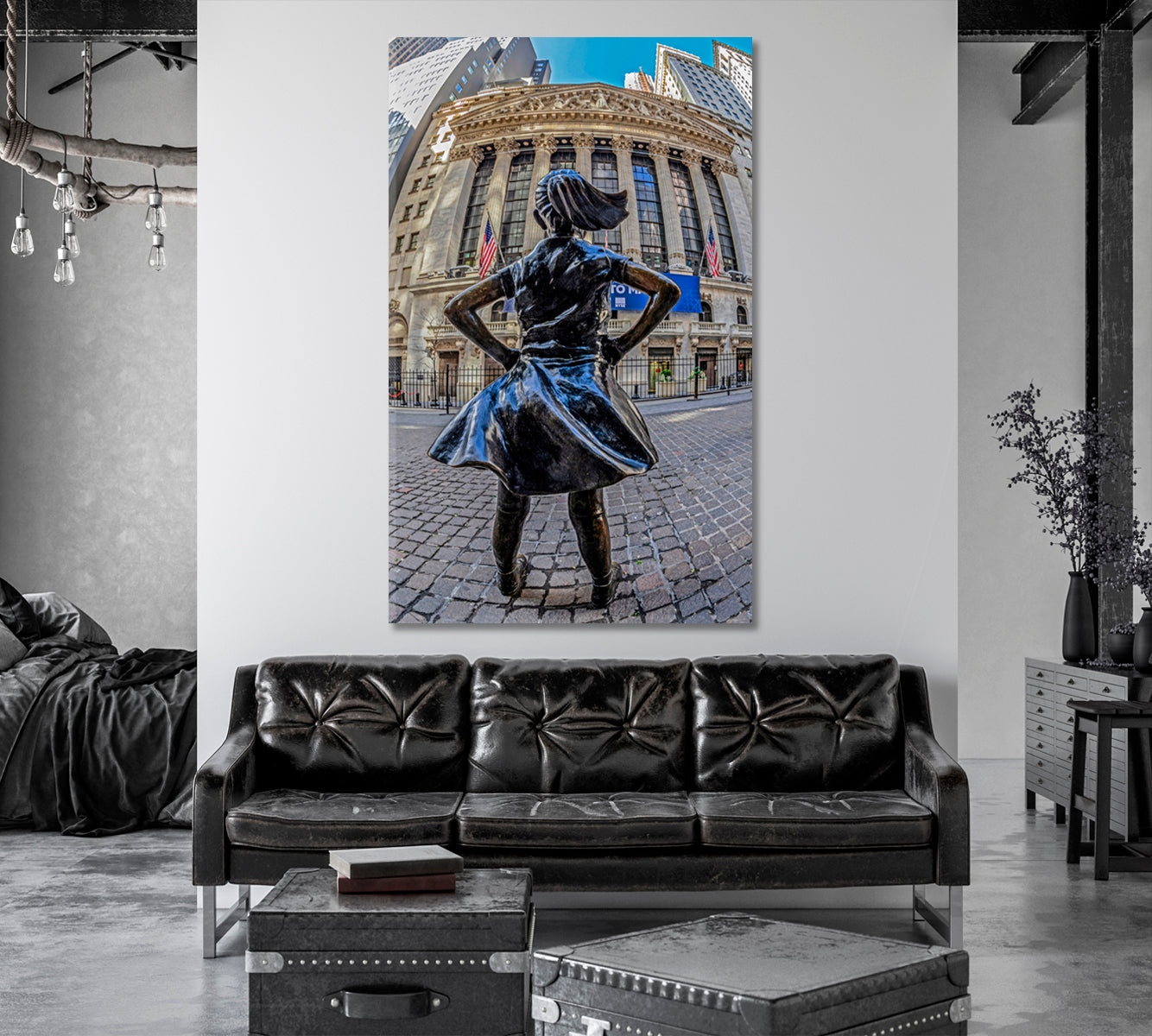 Fearless Girl - V Famous Landmarks Artwork Print Artesty   