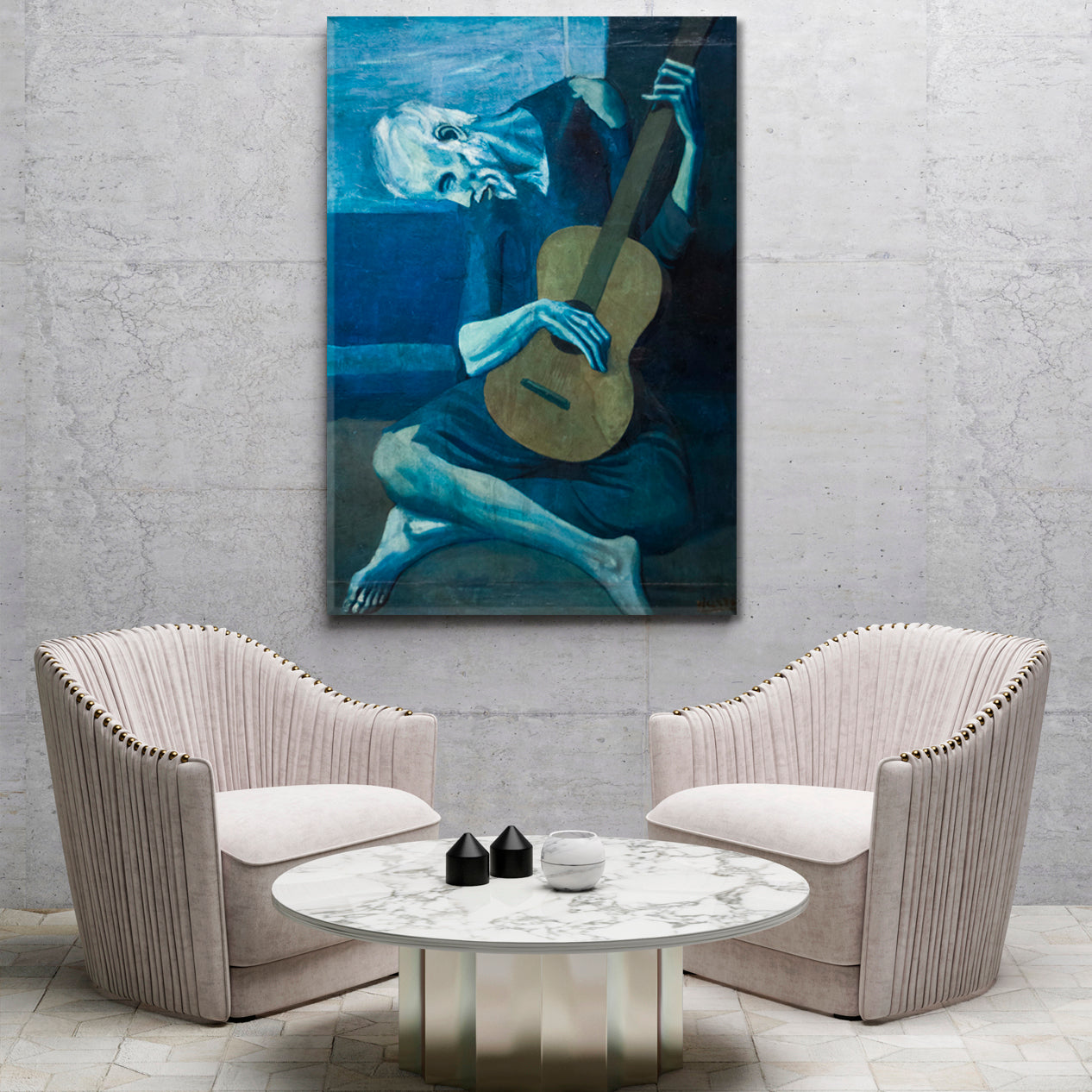 Old Guitarist Pablo Picasso Style Fine Art Artesty   