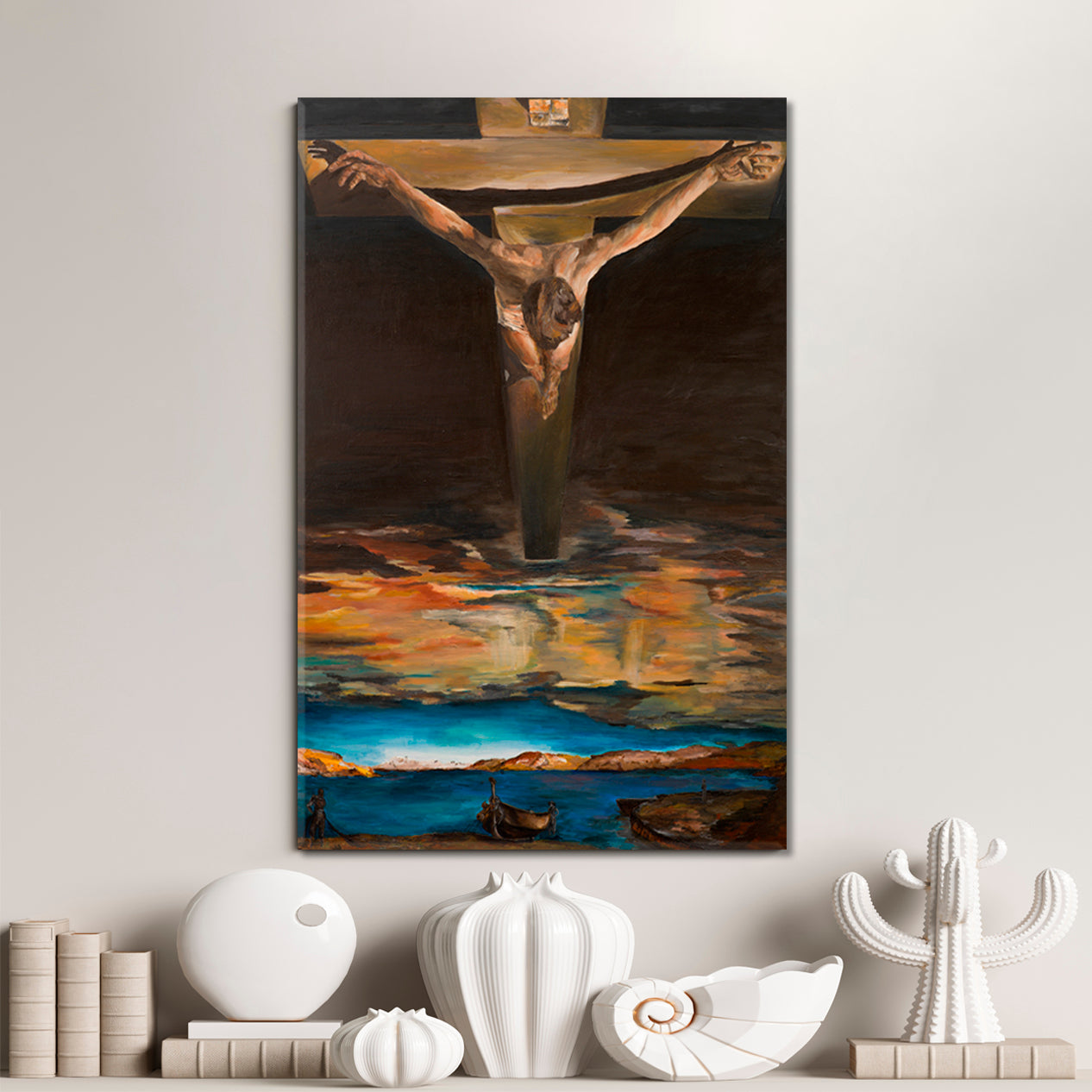 Jesus Christ Saint John of the Cross Inspired By Dali Religious Modern Art Artesty   