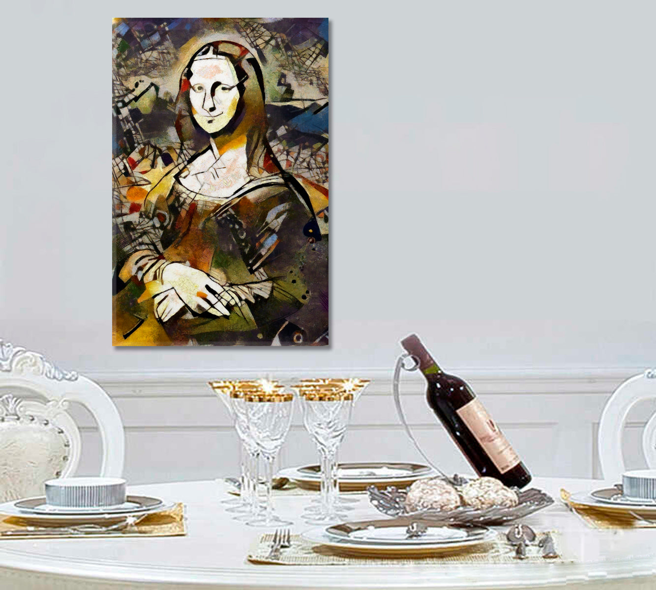 MONA LISA  Abstract Cntemporary Style - Vertical Fine Art Artesty   