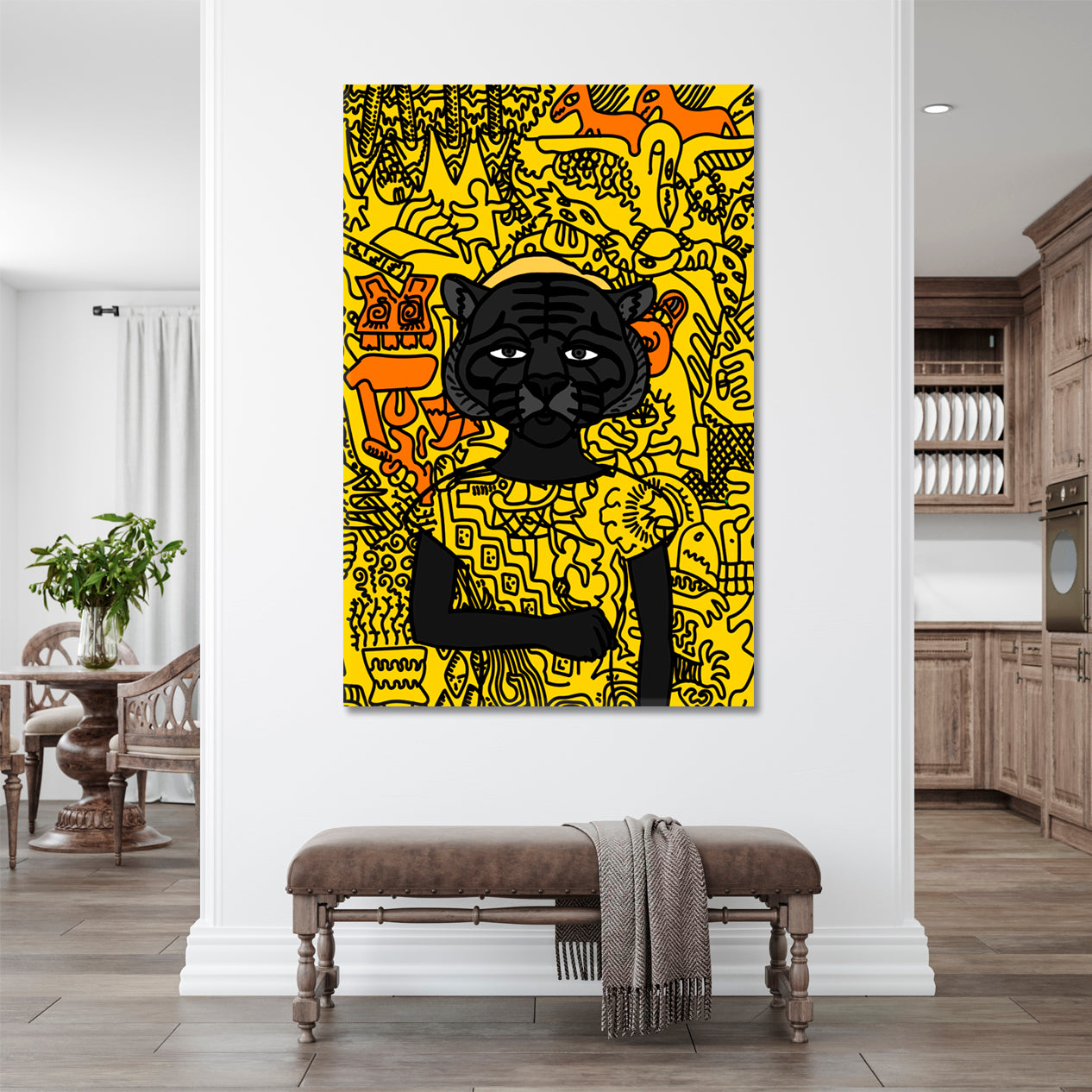 NFT Mystic Mexican Black Cat Poster Abstract Art Print Artesty   