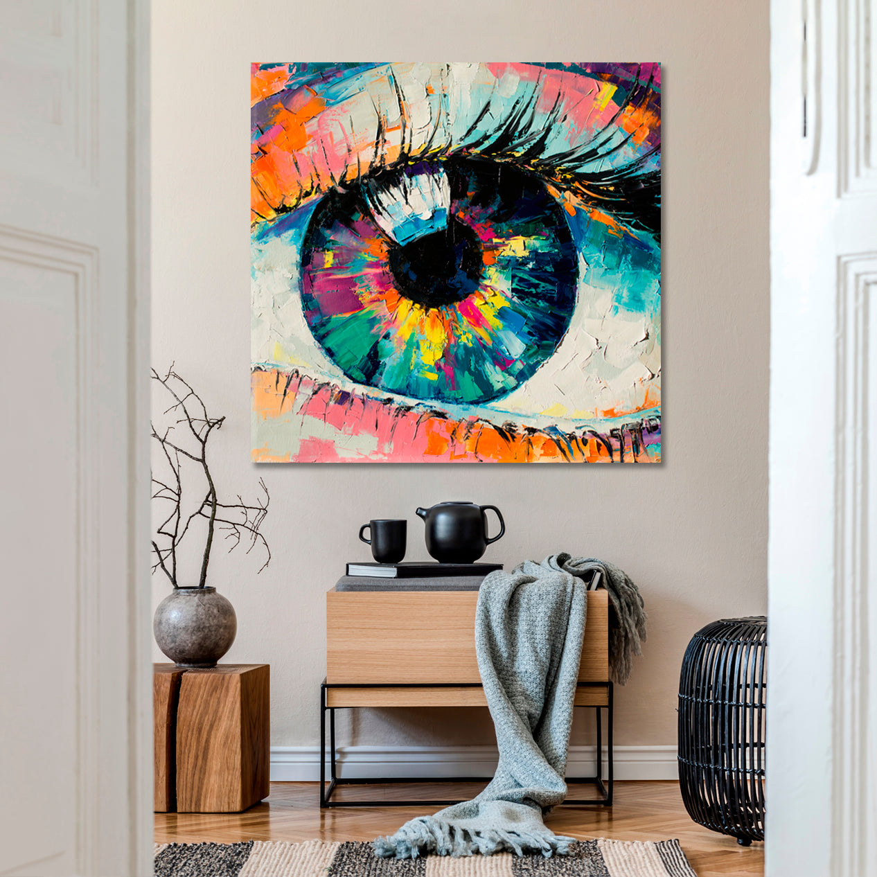 ABSTRACT EYE Amazing Colors Conceptual Trendy Contemporary | Square Contemporary Art Artesty   