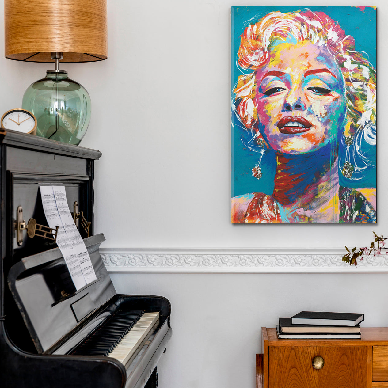 MARILYN MONROE  Modern Art Trendy Canvas Print - Vertical Celebs Canvas Print Artesty   