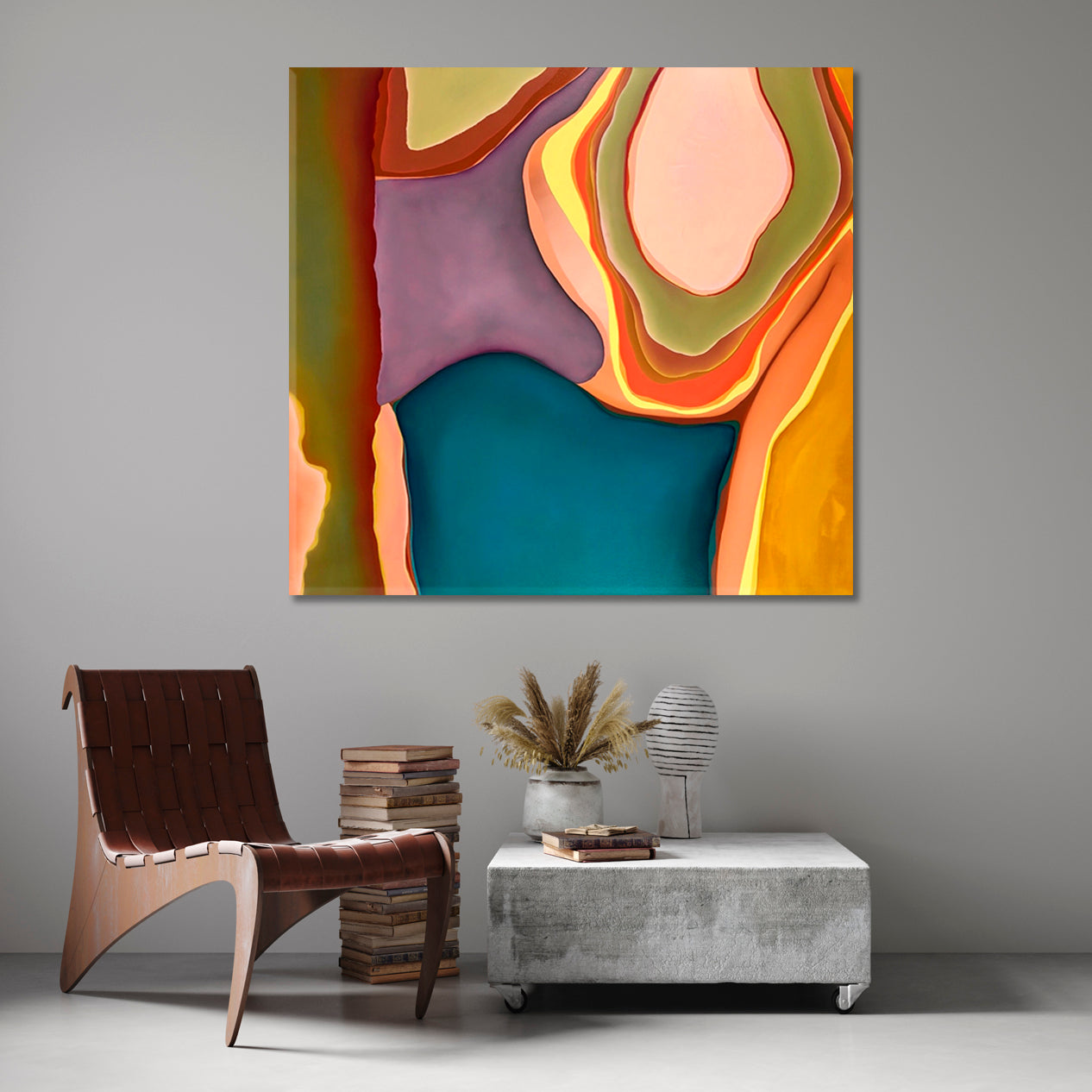 Modern Colorful Abstract Geomrtric Forms Abstract Art Print Artesty   