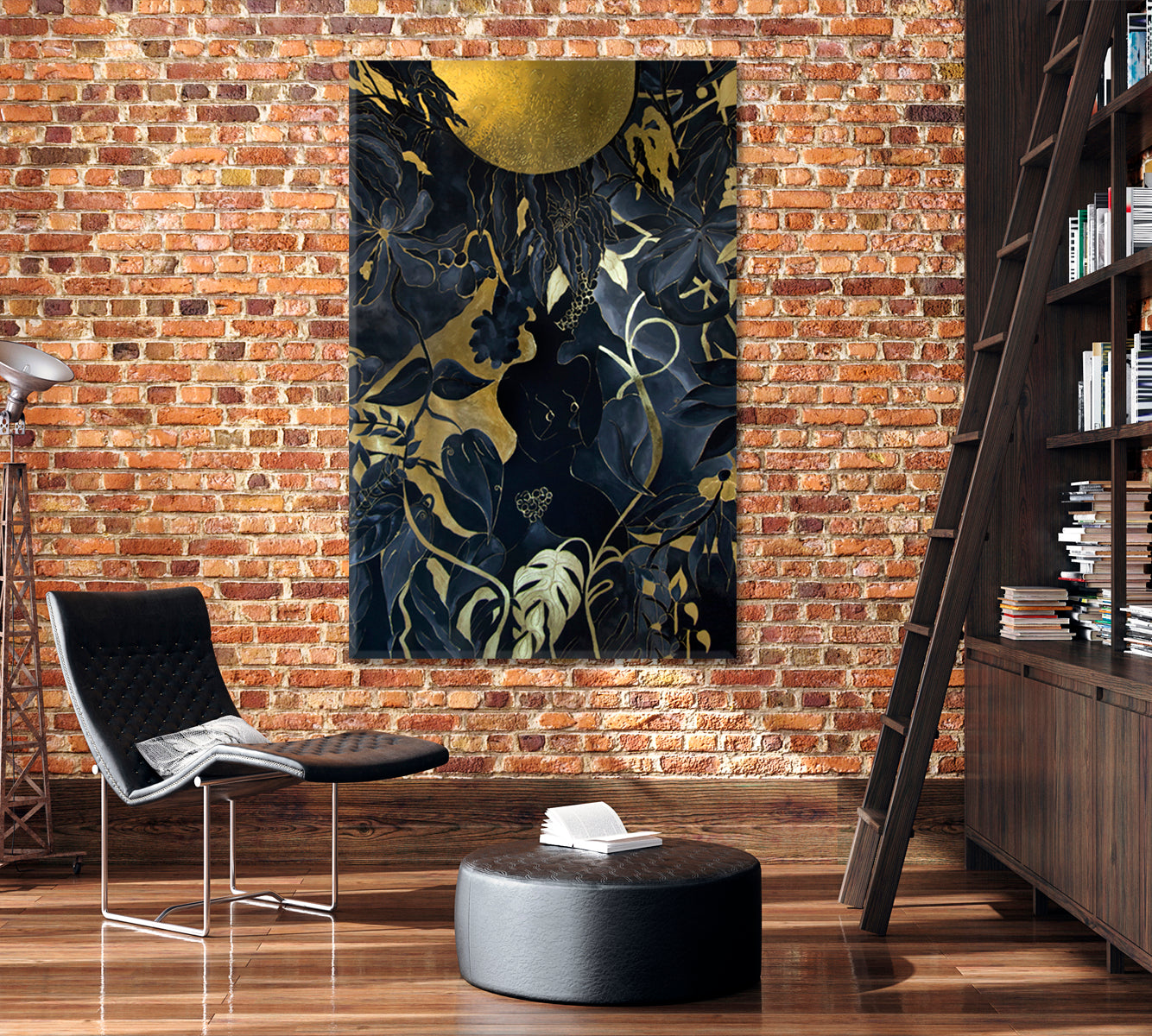 EVE GARDEN OF EDEN Black Gold Exotic Tropical Pattern Abstract Abstract Art Print Artesty   