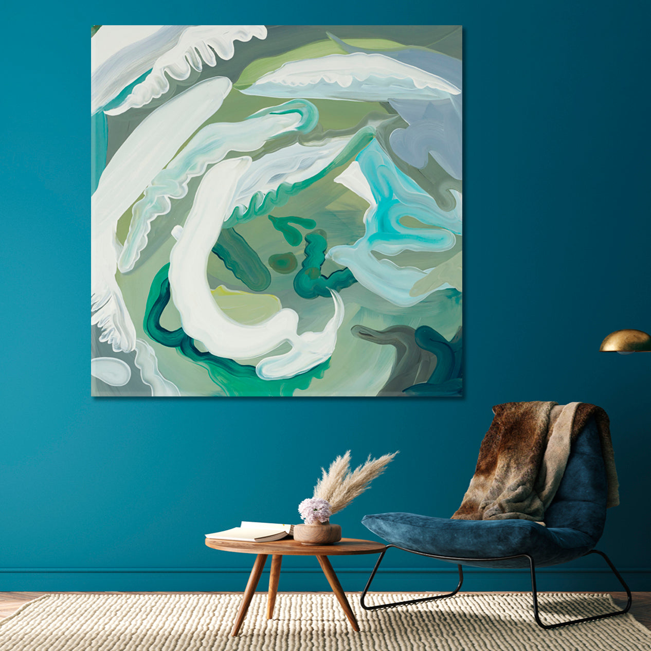 Modern Abstract Contemporary Teal Turquoise Mint Abstract Art Print Artesty   