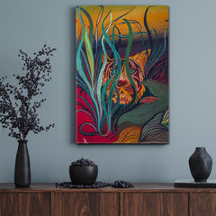 AFRICAN JUNGLE Tigress Rainforest Lianas Abstract Vivid Fine Art Fine Art Artesty   