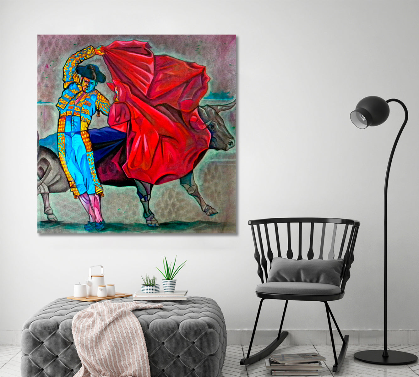 BULLFIGHTING Vibrant Abstract Cubism Contemporary Art Artesty   