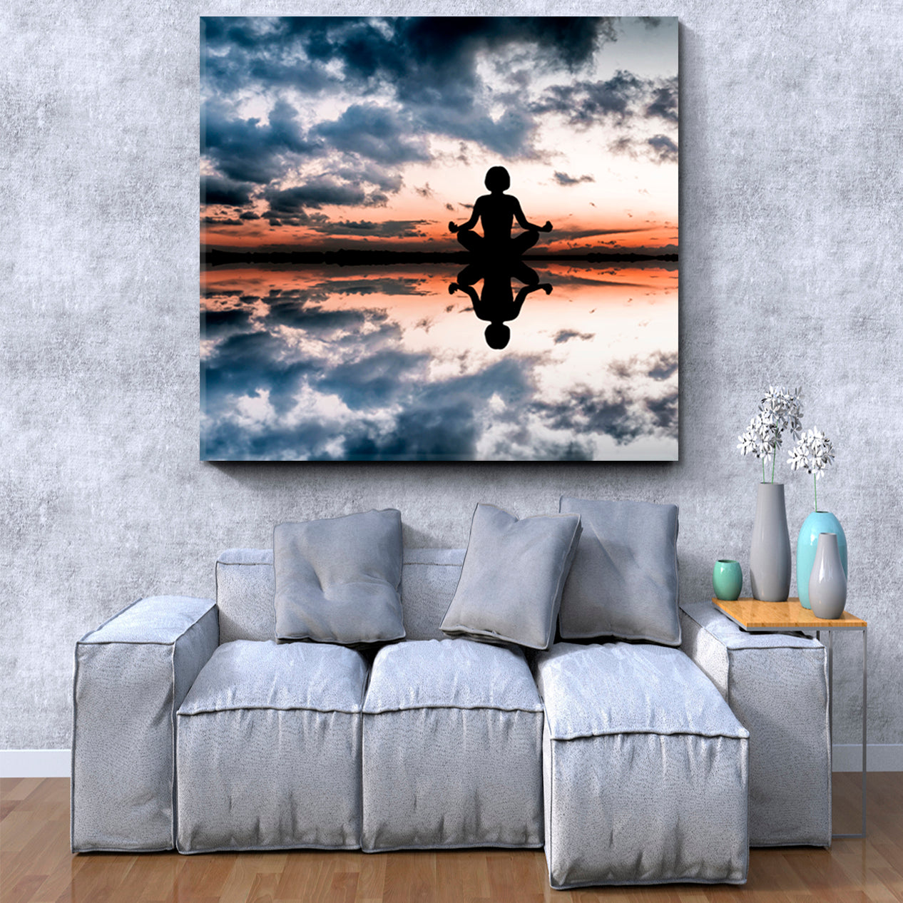 YOGA Panoramic Sunset Skyscape Canvas Artesty   