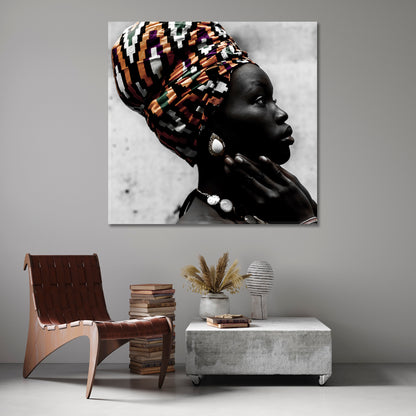 Afro Beauty Beautiful Black Woman African Style Canvas Print Artesty   